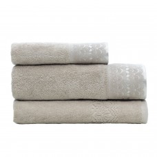 2Pce Bianca Victoria 600GSM Turkish Cotton Bath Towel & Mat Taupe RRP $74.95   302844333920